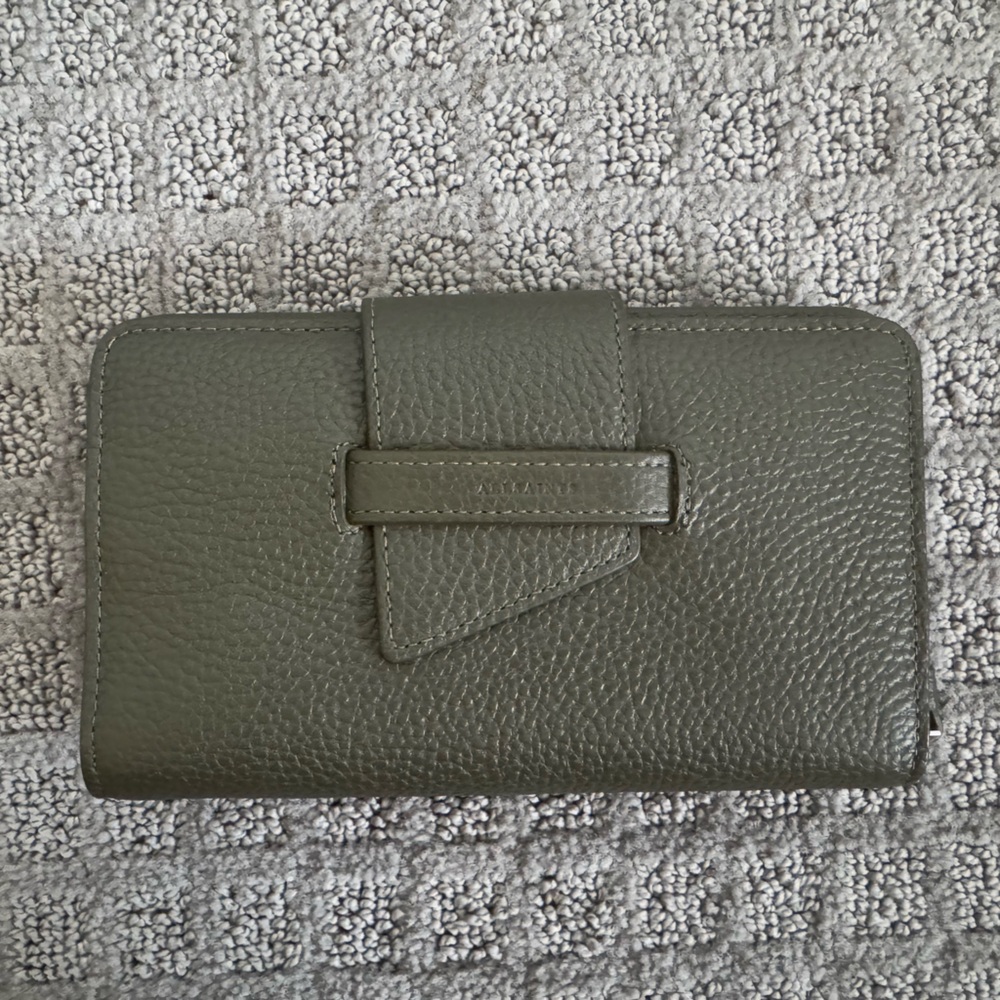 All saints ray leather wallet sycamore green